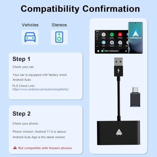 UWECAN Wireless Android Auto Adapter UK Converts Wired to Wireless, Plug & Play, Cars 2017+