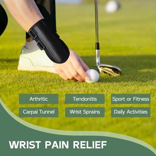 Golf Wrist Brace with Metal Splints Breathable Support Swing Training Aid for Posture Correction & Arthritis Pain Relief Comfortable Golf Wrist Stabilizer for Beginners & Senior Golfers