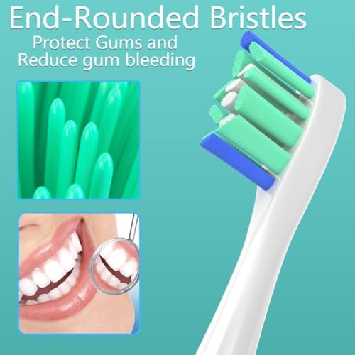 Toothbrush Heads Compatible with Philips Sonicare Electric Toothbrush, Replacement Brush Heads Fit for Sonicare 3100 4100 4300 5300 5500 6100 9000 (8 White, 8 Count(Pack of 1))