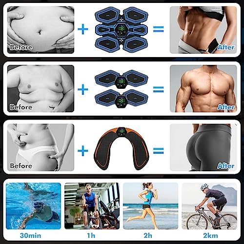 EMS Muscle Stimulator, ABS Trainer Muscle Stimulator, 6 Modes & 19 Intensities Abs Workout Equipment, USB Rechargeable Tactical X Abs Stimulator Full Body Ab/Hip Trainer