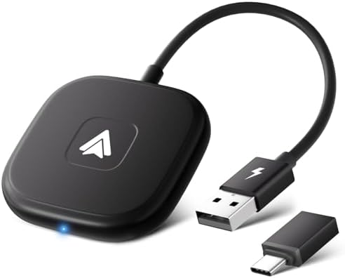 Android Auto Wireless Adapter UK, Convert Factory Wired to Wireless Android Auto, Plug and Play, Android Auto Adapter Compatible with Android 11+ & Cars with Wired Android Auto-Grayish black