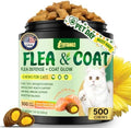 YOTANGO Cat Flea & Tick Chews 500 Crunchy Creamy Chewables, Skin & Coat Support, Salmon Flavor