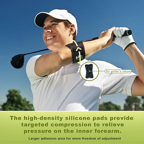 Healrecux Tennis Elbow Support Strap for Women Men, Golfers Elbow Support with Dual Removable Compression Pad for Tendonitis Relief, Forearm Strap