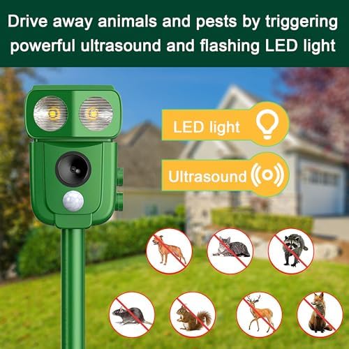 Repellent for Cats, Pigeon Repellents, Ultrasound for Animals, 2026 New Ultrasonic Solar Repellent Cats Repeller for Pigeons, Birds, Dogs, Mice, Foxes