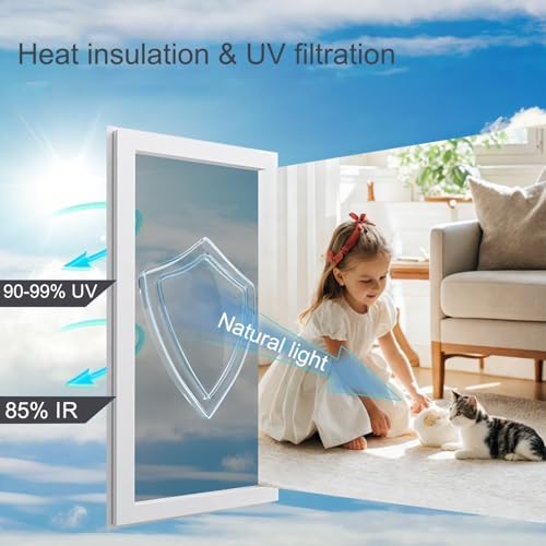 One Way Clear Window Film Privacy Heat Reflective Mirror Window Film for Glass Windows UV Window Tint Film Daytime Anti Glare with Adhesive Thermal Solar