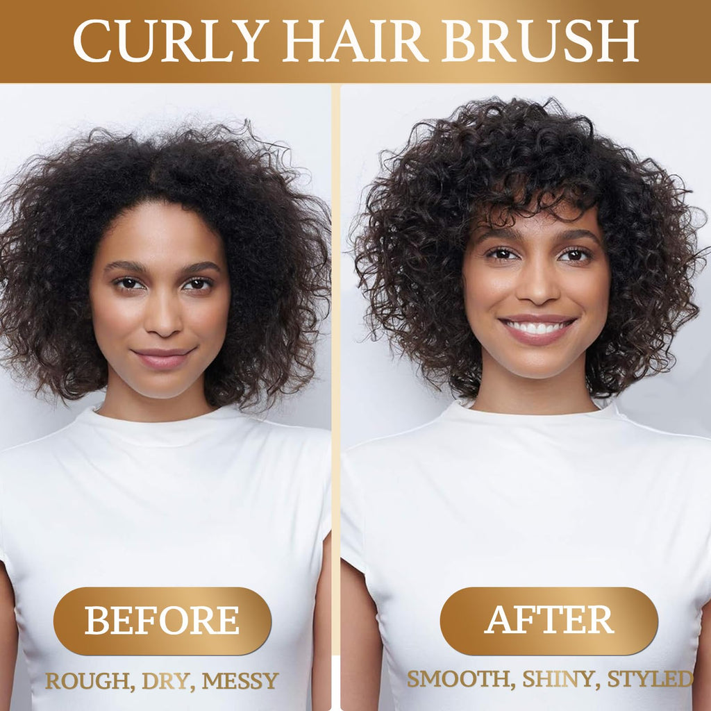 ENGHEK Curly Hair Brush, Bounce Curl Brush for Curl Hair, Curl Defining Brush for Women Men, Detangling Curl Brush Boar Bristle Hair Brush Less Pulling,...