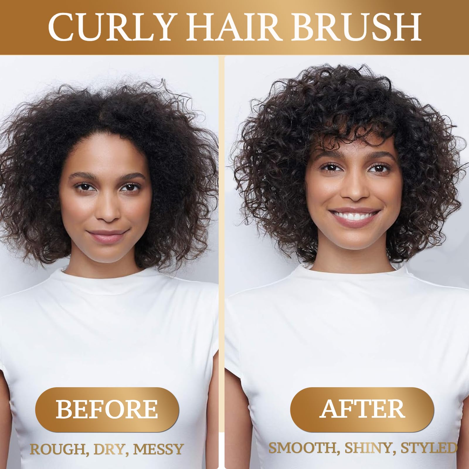 ENGHEK Curly Hair Brush, Bounce Curl Brush for Curl Hair, Curl Defining Brush for Women Men, Detangling Curl Brush Boar Bristle Hair Brush Less Pulling,...