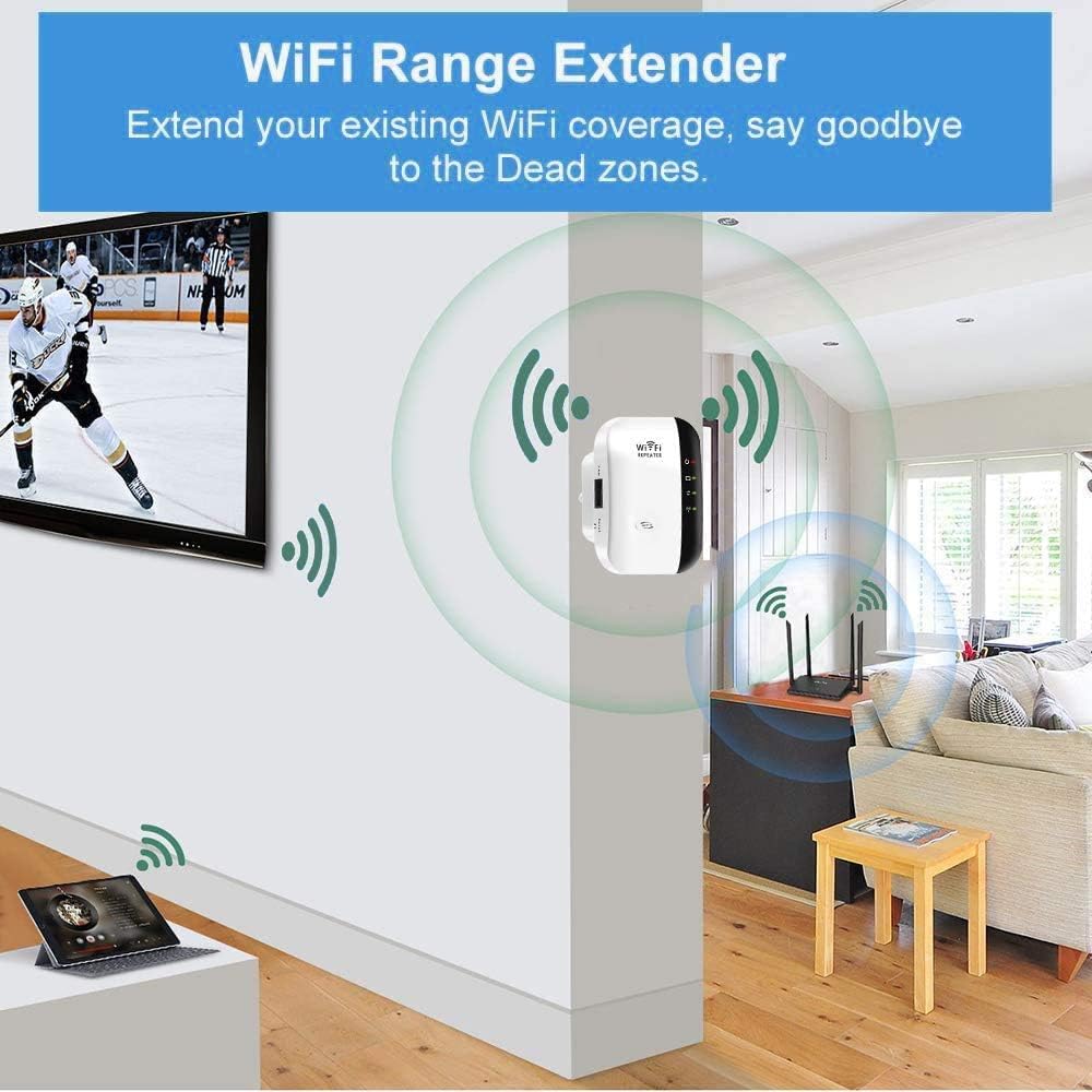 2026 WiFi Extender Booster Covers 3000 Sq.ft & 45 Devices, Ethernet Port, Easy Setup
